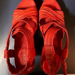 AEROSOLES Women's Strappy Red Sandals Size 6